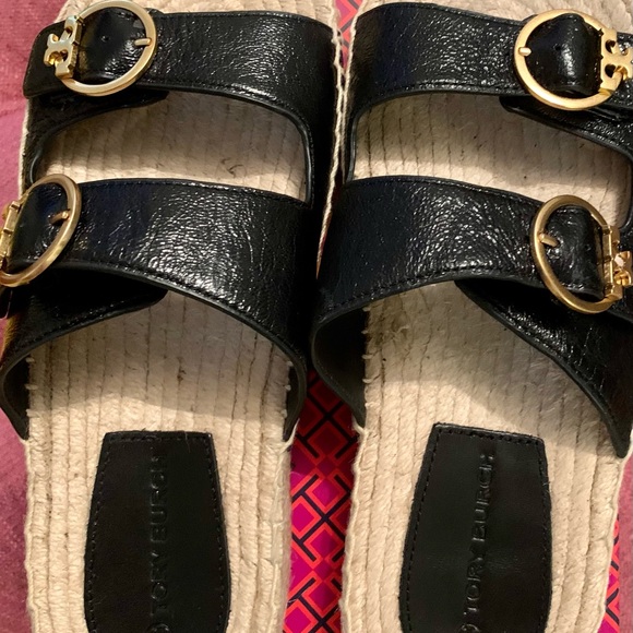 Tory Burch Selby Two-Band Espadrilles Slides 8.5 - Picture 10 of 10